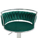 SERENITà Silver Swivel Upholstered Velvet Adjustable Height Counter Stool with Metal Frame Emerald Green (Set of 2) - Amazingooh Wholesale