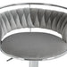 SERENITà Silver Swivel Upholstered Velvet Adjustable Height Counter Stool with Metal Frame Grey (Set of 2) - Amazingooh Wholesale