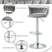 SERENITà Silver Swivel Upholstered Velvet Adjustable Height Counter Stool with Metal Frame Grey (Set of 2) - Amazingooh Wholesale