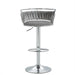 SERENITà Silver Swivel Upholstered Velvet Adjustable Height Counter Stool with Metal Frame Grey (Set of 2) - Amazingooh Wholesale
