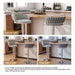 SERENITà Silver Swivel Upholstered Velvet Adjustable Height Counter Stool with Metal Frame Grey (Set of 2) - Amazingooh Wholesale