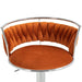 SERENITà Silver Swivel Upholstered Velvet Adjustable Height Counter Stool with Metal Frame Orange (Set of 2) - Amazingooh Wholesale