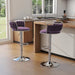 SERENITà Silver Swivel Upholstered Velvet Adjustable Height Counter Stool with Metal Frame Voilet (Set of 2) - Amazingooh Wholesale