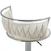 SERENITà Silver Swivel Upholstered Velvet Adjustable Height Counter Stool with Metal Frame White (Set of 2) - Amazingooh Wholesale