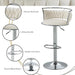 SERENITà Silver Swivel Upholstered Velvet Adjustable Height Counter Stool with Metal Frame White (Set of 2) - Amazingooh Wholesale