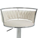 SERENITà Silver Swivel Upholstered Velvet Adjustable Height Counter Stool with Metal Frame White (Set of 2) - Amazingooh Wholesale