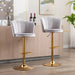 SERENITà Swivel Bar Stools Bar Height Set of 2 Adjustable Upholstered Counter Barstool Velvet Bar Chairs with Back/Gold Base for Kitchen Island/Bar/Cafe - Grey - Amazingooh Wholesale