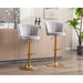 SERENITà Swivel Bar Stools Bar Height Set of 2 Adjustable Upholstered Counter Barstool Velvet Bar Chairs with Back/Gold Base for Kitchen Island/Bar/Cafe - Grey - Amazingooh Wholesale