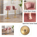 SERENITà Swivel Bar Stools Bar Height Set of 2 Adjustable Upholstered Counter Barstool Velvet Bar Chairs with Back/Gold Base for Kitchen Island/Bar/Cafe - Pink - Amazingooh Wholesale