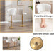 SERENITà Swivel Bar Stools Bar Height Set of 2 Adjustable Upholstered Counter Barstool Velvet Bar Chairs with Back/Gold Base for Kitchen Island/Bar/Cafe - White - Amazingooh Wholesale