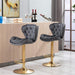 SERENITà Swivel Bar Stools Set of 2 Counter Height Barstools with Back Velvet Upholstered Adjustable Stool Chair Min Century Modern Bar Stool for Kitchen Island (Grey) - Amazingooh Wholesale