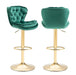 SERENITà Swivel Bar Stools Set of 2 Counter Height Barstools with Back Velvet Upholstered Adjustable Stool Chair Min Century Modern Bar Stool for Kitchen Island (Emerald Green) - Amazingooh Wholesale