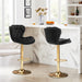 SERENITà Swivel Bar Stools Set of 2 Counter Height Barstools with Back Velvet Upholstered Adjustable Stool Chair Min Century Modern Bar Stool for Kitchen Island (Black) - Amazingooh Wholesale