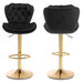 SERENITà Swivel Bar Stools Set of 2 Counter Height Barstools with Back Velvet Upholstered Adjustable Stool Chair Min Century Modern Bar Stool for Kitchen Island (Black) - Amazingooh Wholesale