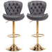 SERENITà Swivel Bar Stools Set of 2 Counter Height Barstools with Back Velvet Upholstered Adjustable Stool Chair Min Century Modern Bar Stool for Kitchen Island (Grey) - Amazingooh Wholesale