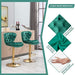 SERENITà Swivel Bar Stools Set of 2 Counter Height Barstools with Back Velvet Upholstered Adjustable Stool Chair Min Century Modern Bar Stool for Kitchen Island (Emerald Green) - Amazingooh Wholesale