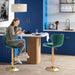 SERENITà Swivel Bar Stools Set of 2 Counter Height Barstools with Back Velvet Upholstered Adjustable Stool Chair Min Century Modern Bar Stool for Kitchen Island (Emerald Green) - Amazingooh Wholesale