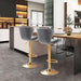 SERENITà Swivel Bar Stools Set of 2 Counter Height Barstools with Back Velvet Upholstered Adjustable Stool Chair Min Century Modern Bar Stool for Kitchen Island (Grey) - Amazingooh Wholesale
