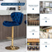 SERENITà Swivel Bar Stools Set of 2 Counter Height Barstools with Back Velvet Upholstered Adjustable Stool Chair Min Century Modern Bar Stool for Kitchen Island (Navy Blue) - Amazingooh Wholesale