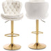 SERENITà Swivel Bar Stools Set of 2 Counter Height Barstools with Back Velvet Upholstered Adjustable Stool Chair Min Century Modern Bar Stool for Kitchen Island (Ivory) - Amazingooh Wholesale
