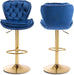 SERENITà Swivel Bar Stools Set of 2 Counter Height Barstools with Back Velvet Upholstered Adjustable Stool Chair Min Century Modern Bar Stool for Kitchen Island (Navy Blue) - Amazingooh Wholesale