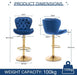 SERENITà Swivel Bar Stools Set of 2 Counter Height Barstools with Back Velvet Upholstered Adjustable Stool Chair Min Century Modern Bar Stool for Kitchen Island (Navy Blue) - Amazingooh Wholesale