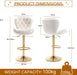 SERENITà Swivel Bar Stools Set of 2 Counter Height Barstools with Back Velvet Upholstered Adjustable Stool Chair Min Century Modern Bar Stool for Kitchen Island (Ivory) - Amazingooh Wholesale