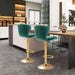 SERENITà Swivel Bar Stools Set of 2 Counter Height Barstools with Back Velvet Upholstered Adjustable Stool Chair Min Century Modern Bar Stool for Kitchen Island (Emerald Green) - Amazingooh Wholesale