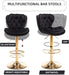 SERENITà Swivel Bar Stools Set of 2 Counter Height Barstools with Back Velvet Upholstered Adjustable Stool Chair Min Century Modern Bar Stool for Kitchen Island (Black) - Amazingooh Wholesale