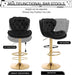 SERENITà Swivel Bar Stools Set of 2 Counter Height Barstools with Back Velvet Upholstered Adjustable Stool Chair Min Century Modern Bar Stool for Kitchen Island (Black) - Amazingooh Wholesale