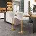 SERENITà Swivel Bar Stools Set of 2 Counter Height Barstools with Back Velvet Upholstered Adjustable Stool Chair Min Century Modern Bar Stool for Kitchen Island (Ivory) - Amazingooh Wholesale