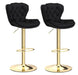SERENITà Swivel Bar Stools Set of 2 Counter Height Barstools with Back Velvet Upholstered Adjustable Stool Chair Min Century Modern Bar Stool for Kitchen Island (Black) - Amazingooh Wholesale