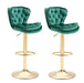 SERENITà Swivel Bar Stools Set of 2 Counter Height Barstools with Back Velvet Upholstered Adjustable Stool Chair Min Century Modern Bar Stool for Kitchen Island (Emerald Green) - Amazingooh Wholesale