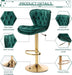 SERENITà Swivel Bar Stools Set of 2 Counter Height Barstools with Back Velvet Upholstered Adjustable Stool Chair Min Century Modern Bar Stool for Kitchen Island (Emerald Green) - Amazingooh Wholesale