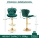 SERENITà Swivel Bar Stools Set of 2 Counter Height Barstools with Back Velvet Upholstered Adjustable Stool Chair Min Century Modern Bar Stool for Kitchen Island (Emerald Green) - Amazingooh Wholesale
