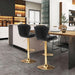 SERENITà Swivel Bar Stools Set of 2 Counter Height Barstools with Back Velvet Upholstered Adjustable Stool Chair Min Century Modern Bar Stool for Kitchen Island (Black) - Amazingooh Wholesale