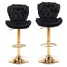 SERENITà Swivel Bar Stools Set of 2 Counter Height Barstools with Back Velvet Upholstered Adjustable Stool Chair Min Century Modern Bar Stool for Kitchen Island (Black) - Amazingooh Wholesale