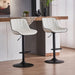 SERENITà White Modern Height Adjustable Swivel Bar Stools Upholstered Leather Barstool Kitchen Island Chairs with Metal Frame (Set of 2) - Amazingooh Wholesale