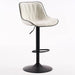 SERENITà White Modern Height Adjustable Swivel Bar Stools Upholstered Leather Barstool Kitchen Island Chairs with Metal Frame (Set of 2) - Amazingooh Wholesale