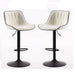 SERENITà White Modern Height Adjustable Swivel Bar Stools Upholstered Leather Barstool Kitchen Island Chairs with Metal Frame (Set of 2) - Amazingooh Wholesale