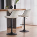 SERENITà White Modern Height Adjustable Swivel Bar Stools Upholstered Leather Barstool Kitchen Island Chairs with Metal Frame (Set of 2) - Amazingooh Wholesale
