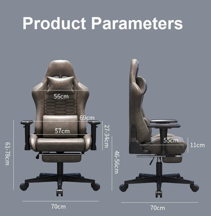 Stylish Retro Gaming Office Chair Racing Executive Footrest Computer Seat PU Leather - Amazingooh Wholesale