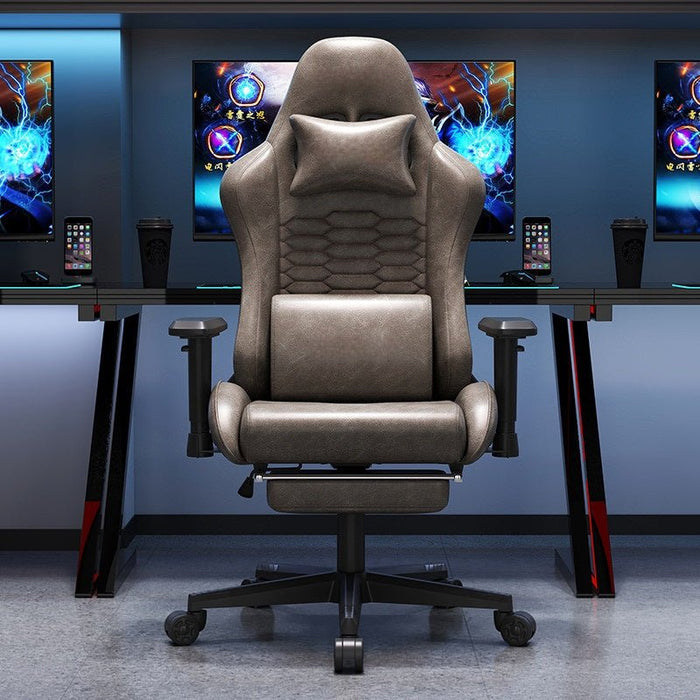 Stylish Retro Gaming Office Chair Racing Executive Footrest Computer Seat PU Leather - Amazingooh Wholesale