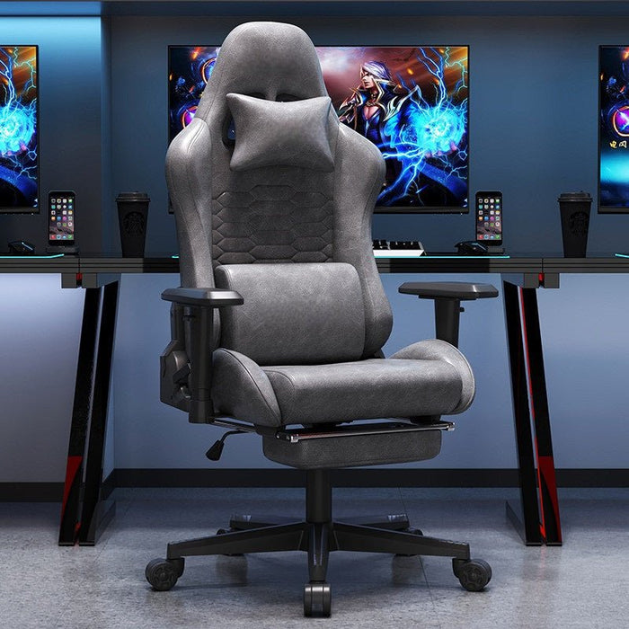Stylish Retro Gaming Office Chair Racing Executive Footrest Computer Seat PU Leather - Amazingooh Wholesale