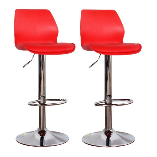 VELLUTO Bar Stools Kitchen Bar Stool Leather Barstools Swivel Gas Lift Counter Chairs BS8404 Red - Amazingooh Wholesale