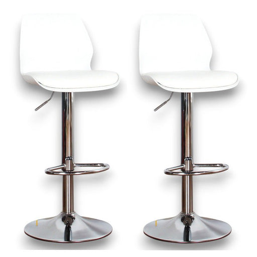 VELLUTO Bar Stools Kitchen Bar Stool Leather Barstools Swivel Gas Lift Counter Chairs BS8404 White - Amazingooh Wholesale