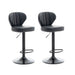 VELLUTO Bar Stools Kitchen Bar Stool Leather Barstools Swivel Gas Lift Counter Chairs BS8405 Black - Amazingooh Wholesale