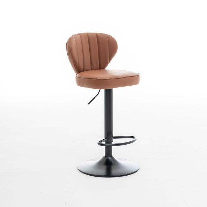 VELLUTO Bar Stools Kitchen Bar Stool Leather Barstools Swivel Gas Lift Counter Chairs BS8405 Brown - Amazingooh Wholesale