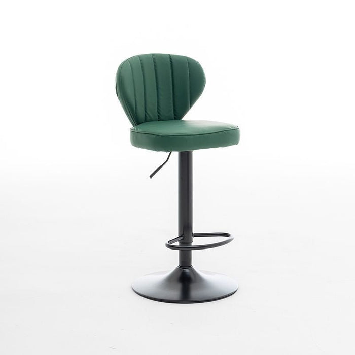 VELLUTO Bar Stools Kitchen Bar Stool Leather Barstools Swivel Gas Lift Counter Chairs BS8405 Green - Amazingooh Wholesale