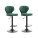 VELLUTO Bar Stools Kitchen Bar Stool Leather Barstools Swivel Gas Lift Counter Chairs BS8405 Green - Amazingooh Wholesale